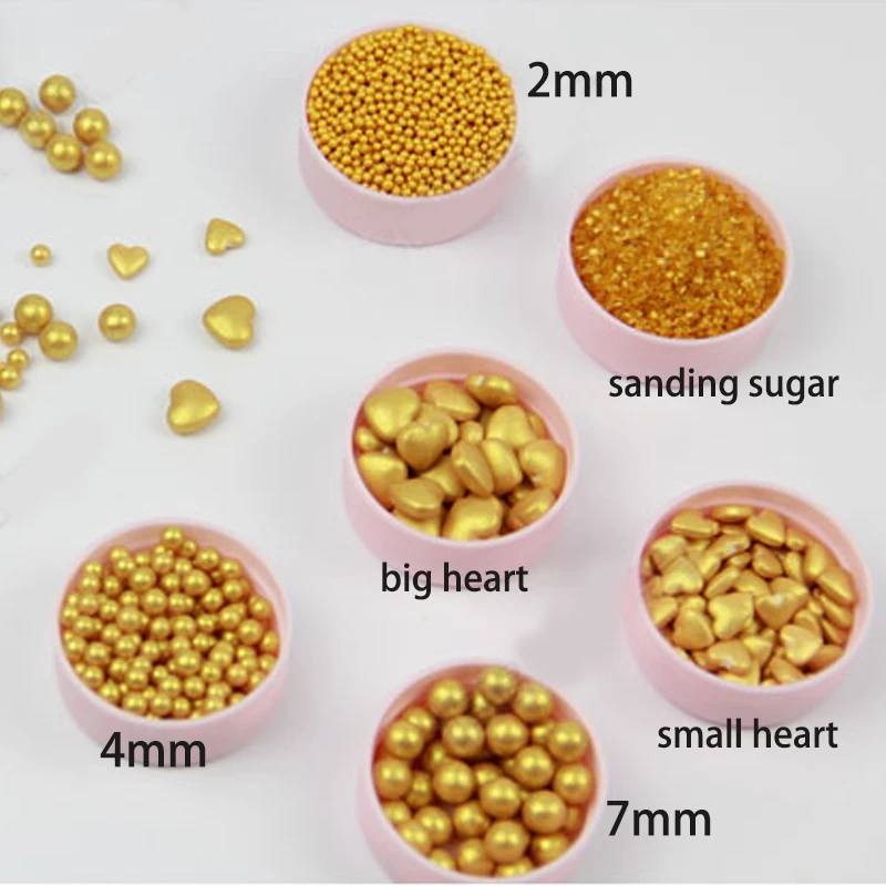 Съедобное украшение для торта 20 г сердца золотистое серебро красочное Jimmie чашек