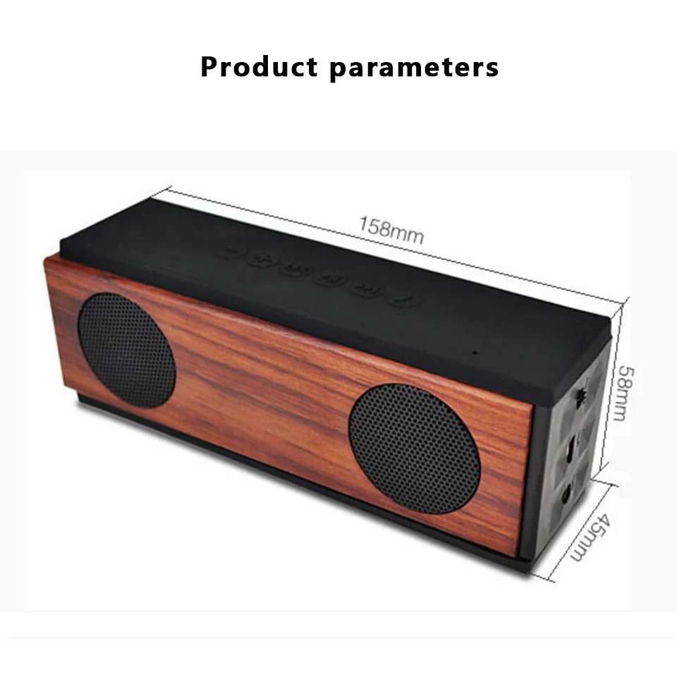 Беспроводной мини Bluetooth динамик деревянный портативный сабвуфер Hifi система
