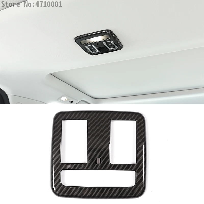 

For Land Rover Discovery 5 2017 2018 Auto Accessories ABS Carbon Fiber Car Roof Rear Roof Reading Light Frame Trim