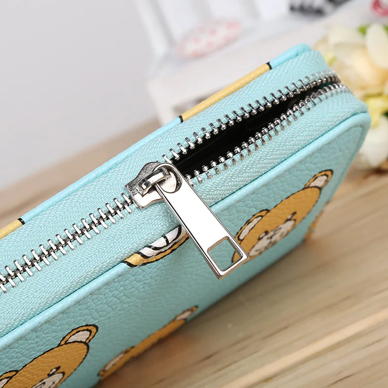 Новинка 2017 года Модные женские высокие кошелек нежный милый медведь мультфильм