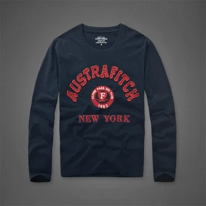 Хлопковая футболка, мужская Тонкая футболка с длинным рукавом и круглым вырезом