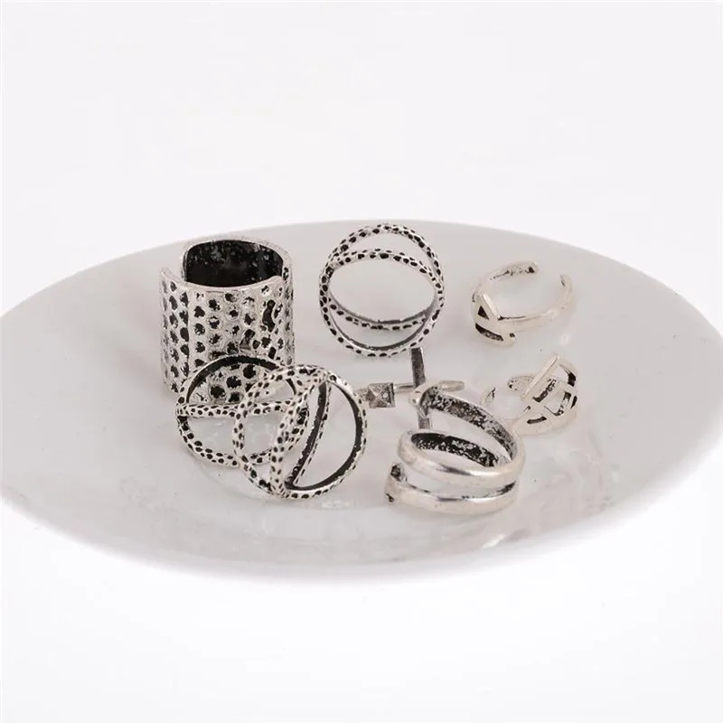 10pcs/set Mid Midi Above Knuckle Alloy Ring Band Gold Silver Color Tip Finger Stacking Punk Jewelry Accessories | Украшения и