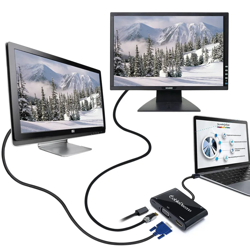 USB C концентратор типа к HDMI VGA адаптер 3 1 зарядный кабель концентраторы конвертер