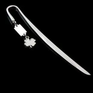Твердая металлическая Закладка в виде четырехлистной травы|metal leaf|bookmark leafbookmark metal