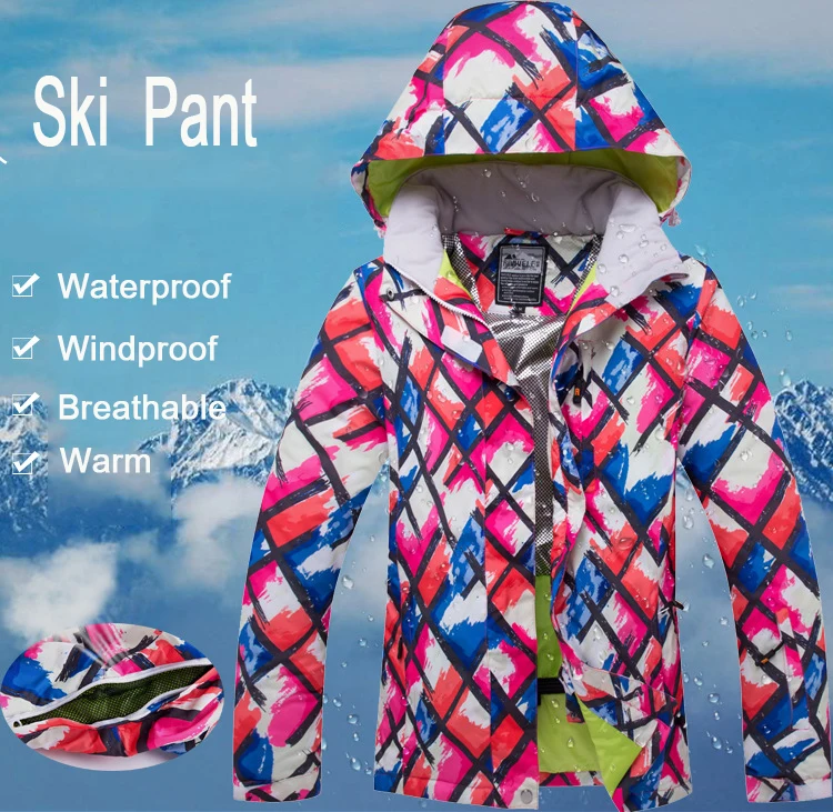 Зимние женские лыжная куртка для улицы водостойкие Охота WindStopper Теплые Лыжная куртка Восхождение Треккинг сноуборд куртка