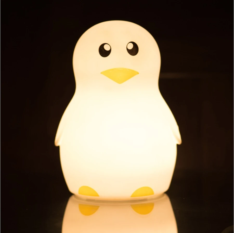 Yingtouman LED USB милый пингвин сенсорный ночник многоцветный свет силиконовый гель ПЭТ