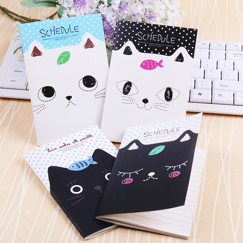 

1PC Office Stationery Cute Cat Notebook Students Diary Filofax Notepad School Supplies Gift Sent at Random