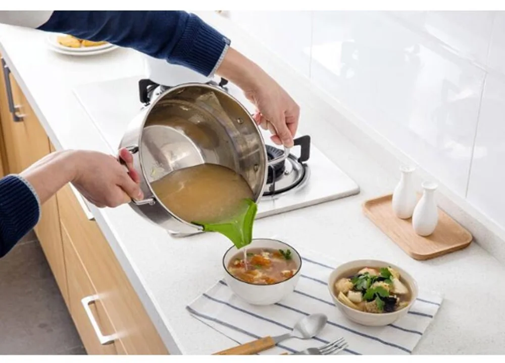 1 шт. Фирменная Новинка силиконовая воронка аксессуары для кухни кастрюли и чаши обода герметичные Инструменты кухонный мусорный инструмент