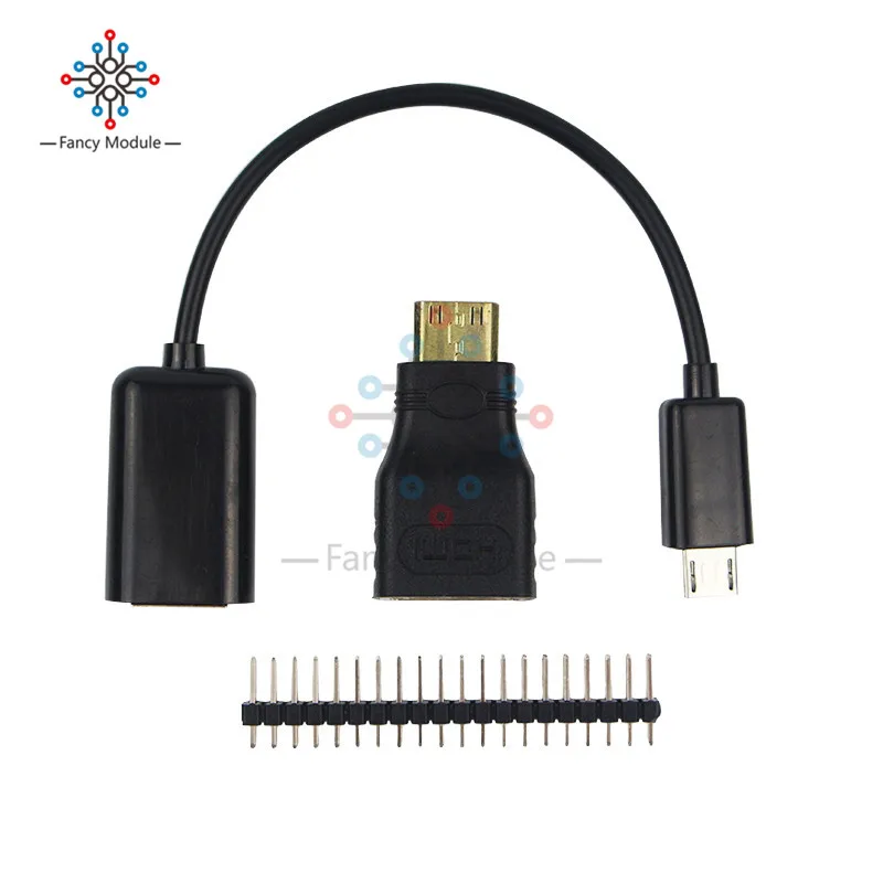 Raspberry Pi Zero Kit 3 в 1 мини адаптер HDMI + Micro USB головка GPIO|pi zero|raspberry pi zero pipi |