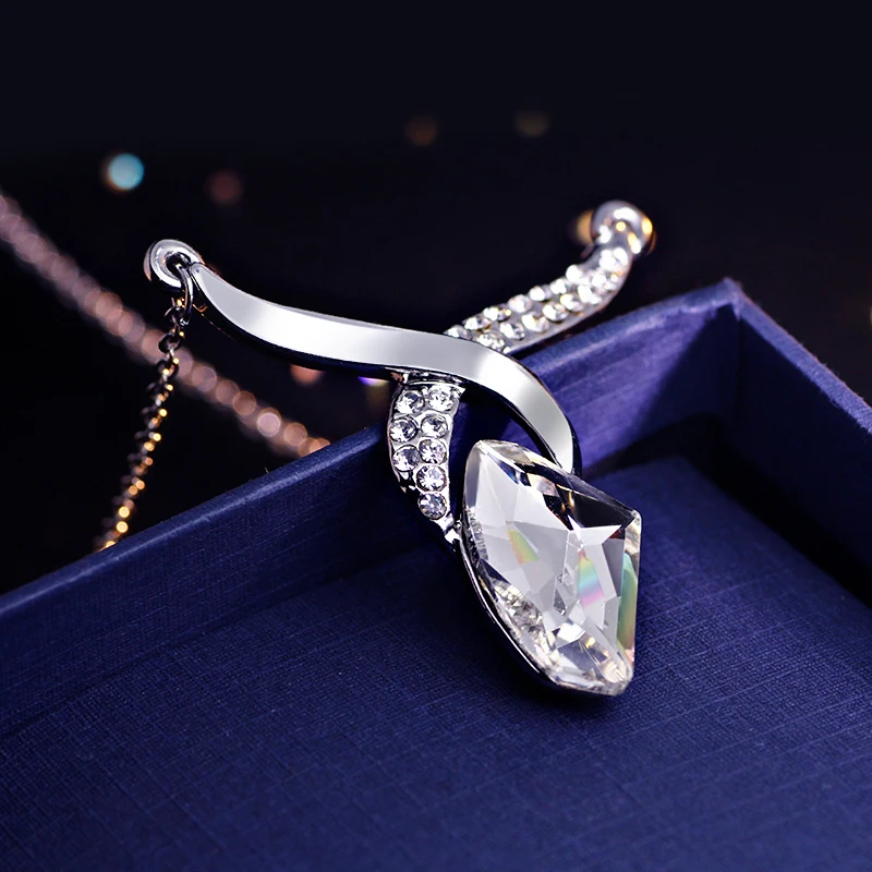 Горный хрусталь Австрия Кристалл Простой Модный Роскошный Ожерелья Подвески