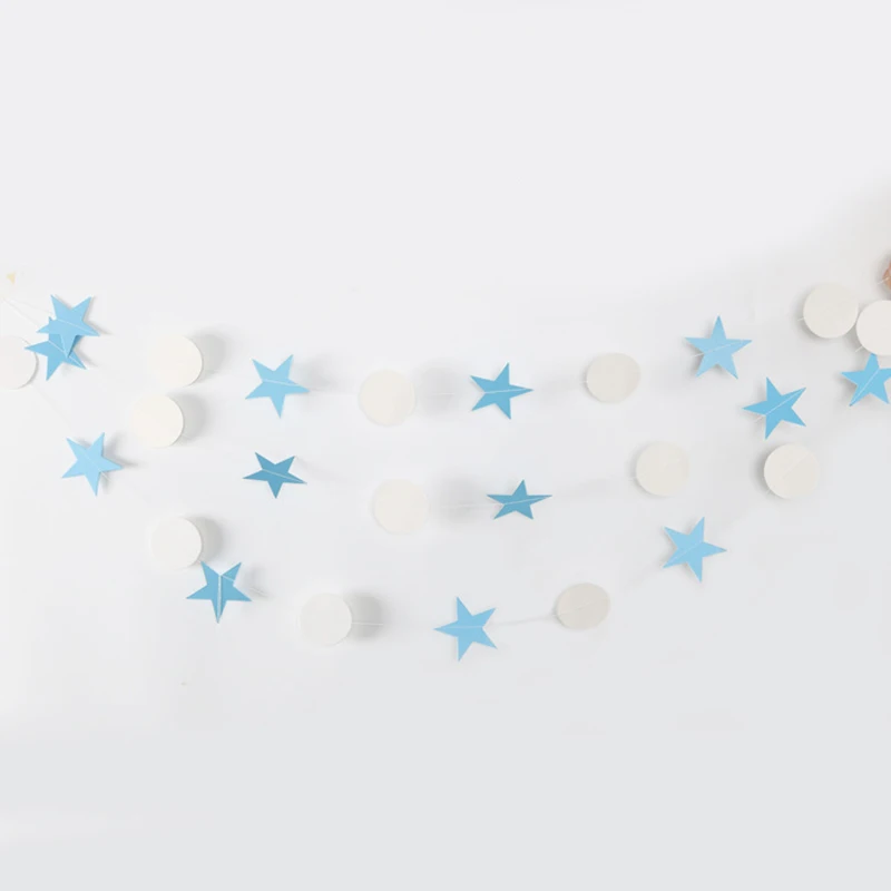round blue star 33 шт. гирлянды конфетный бар овсянка вечерние свадебный Декор бумажный баннер Babyshower венок рогатки счастливые предметы для украшения дня рождения - Цвет: round blue star