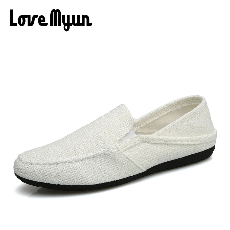 

New Male Fashion Sneakers loatfers driving lazy shoes Linen Summer/Spring Men Casual Breathable Slip-on Flats Shoes PA-55