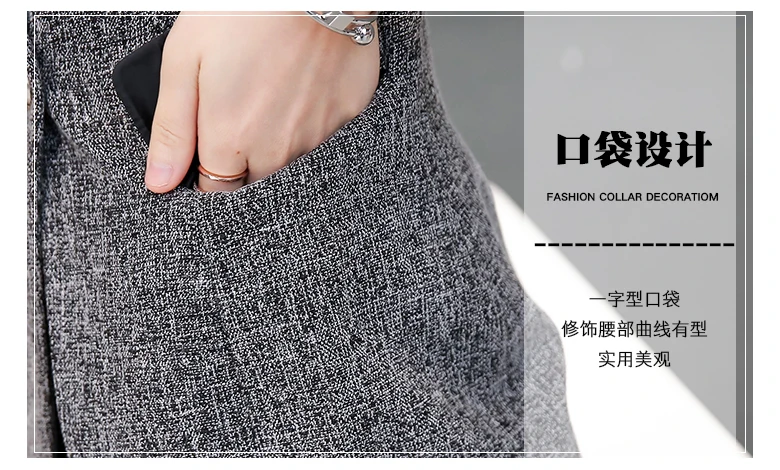 Женский блейзер HanOrange с длинным рукавом и одной пуговицей серый большие размеры