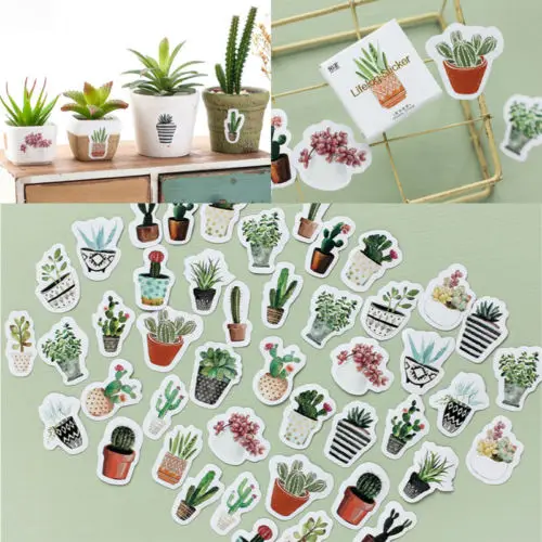 Творческий завод 45 шт коробка кактус короткие удобные наклейки этикетки набор