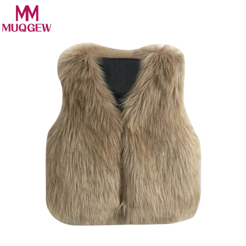 Осенне зимний однотонный жилет из искусственного меха для девочек 2018|waistcoat kids|vests