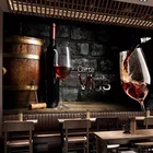 Пользовательские 3D фото обои водонепроницаемый холст картина красное вино кирпич стенная Настенная роспись обои для кухни декор столовой