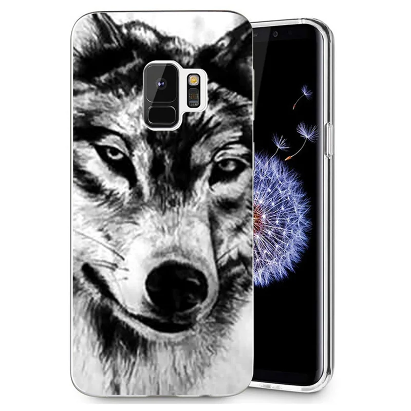 Для Samsung Galaxy S9 S9Plus S8 Plus S7 edge Note 8 J320 J530F J720 A3 A5 2017 TPU силиконовый цветной волчий