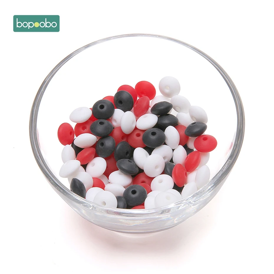 Red-Black Series Bopobo, 60 шт., детский прорезыватель, силиконовые прорезыватели,, прорезыватель, Abacus, чечевица, Детские принадлежности для кормления, подарок для ребенка - Цвет: Red-Black Series
