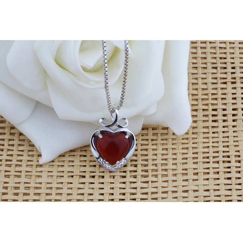 Колье Подвески Ювелирных Изделий В Форме Сердца Агат Горный Хрусталь Кристалл