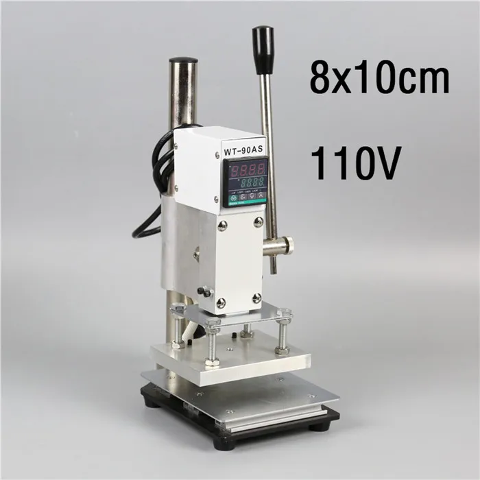 8x10cm 110V WT-90AS RCIDOS штамповочная машина, кожа бронзирование/Биговка машина, машина для горячего тиснения фольгой, кожа эмбосор 110 V/220 V - Цвет: 8x10cm 110V