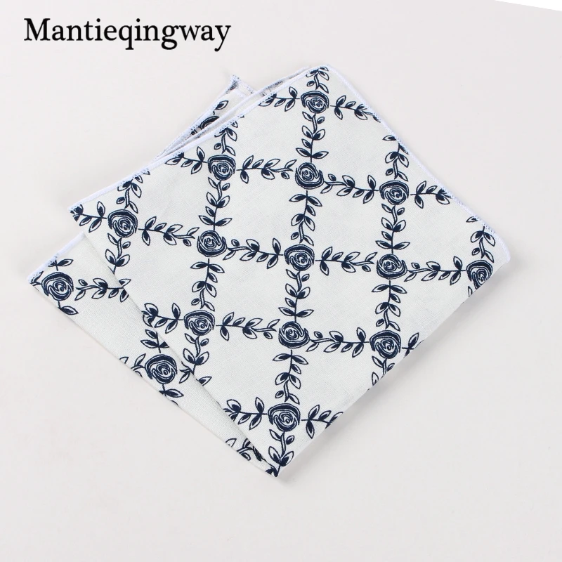Mantieqingway костюмы хлопок цветочные платки для мужчин сумка для улова квадратные полосатые носовые платки цветочный бизнес карман мужские платки