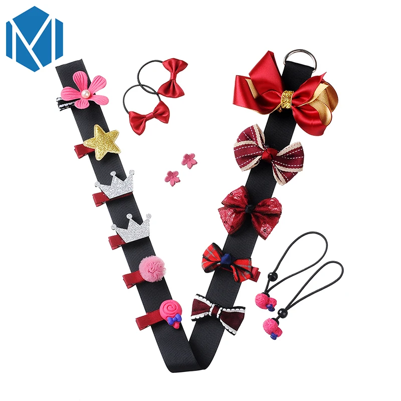 Заколки с бантом из ленты для девочек 18 шт. заколки волос цветами Детские резинки