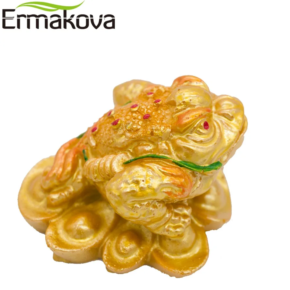Ермакова Смола три ноги китайский счастливые деньги жаба Статуэтка лягушка статуя с Фортуной монета фэн-шуй домашний орнамент приносить богатство