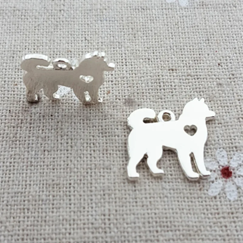 10 шт. модные ювелирные аксессуары для собак Akita Diy 17*18 мм золотые/Серебряные