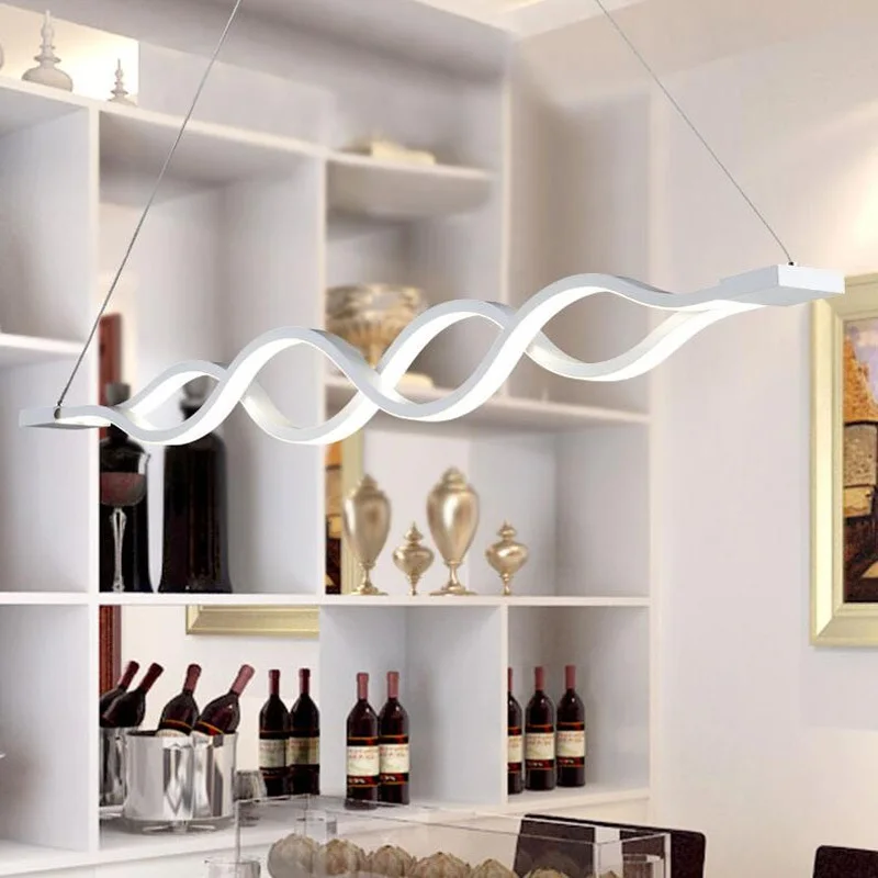 Светодиодные креативные S Волнистые Акриловые Регулируемые подвесные лампы для