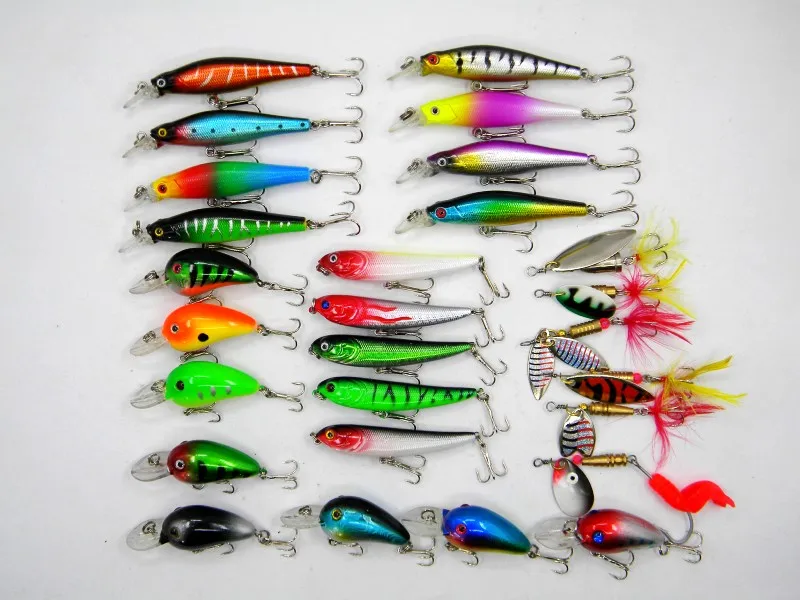 27 шт./компл. 4 стиль Блесен набор Минноу/карандаш/Crankbait/Spinner Bait/воблер