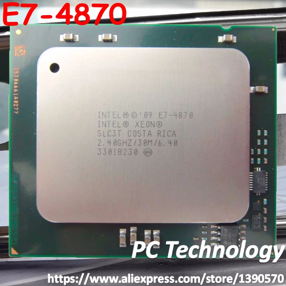 Оригинальный процессор Intel Xeon E7 4870 ЦП 2 40 ГГц 10 ядерный 6 4 ГТ/с 30 Мб 32 нм 130 Вт LGA1567