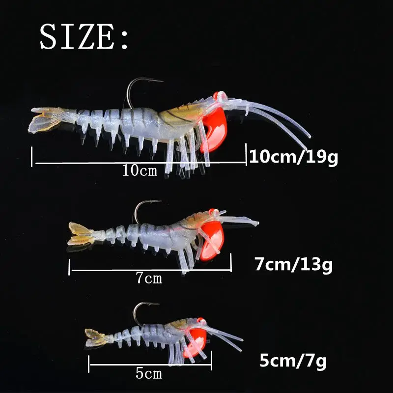 Приманка рыболовная TOMA мягкая с крючком 3 шт./лот 7 г/10 г/13 г/19 г|shrimp bait|bionic baitartificial