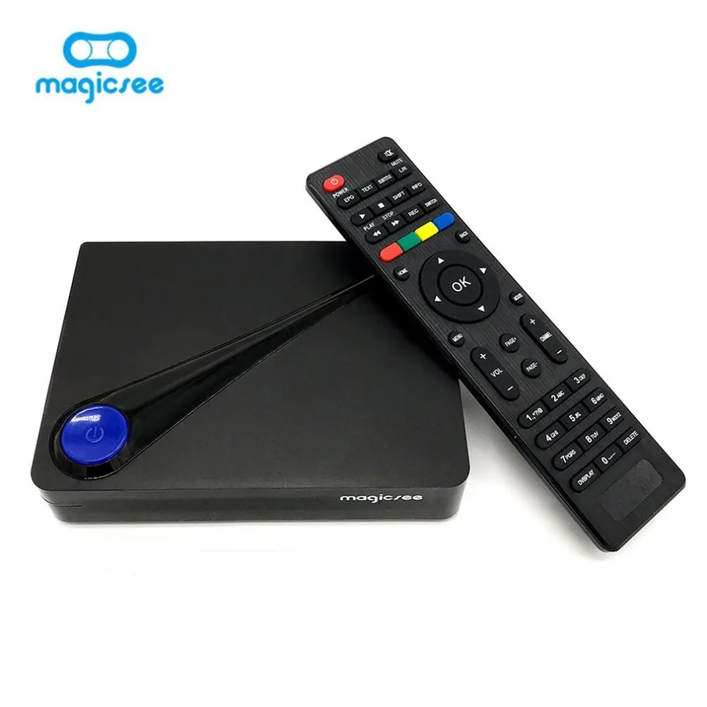Magicsee C300 Amlogic S905D четырехъядерный процессор 2+ 16 Гб ТВ приставка DVB-T2 DVB-S2 кабельная приставка Android 7,1 4K Смарт ТВ приставка с клавиатурой