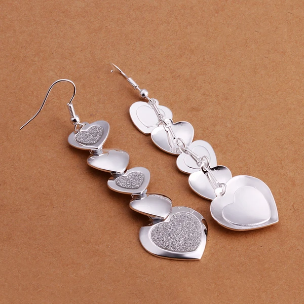 Женские серьги из стерлингового серебра 925 пробы lucky grand smooth heart link charmming модные