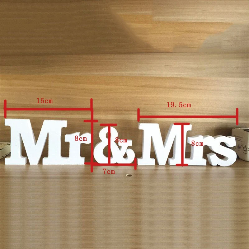 Деревянные буквы орнамент Mr & Mrs подарок на день рождения свадебный стол