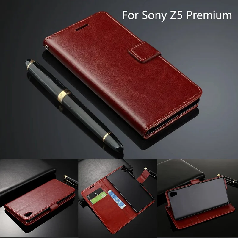 Чехол для sony Xperia Z5 Премиум кожаный чехол бумажник ультра тонкий Fundas держатель