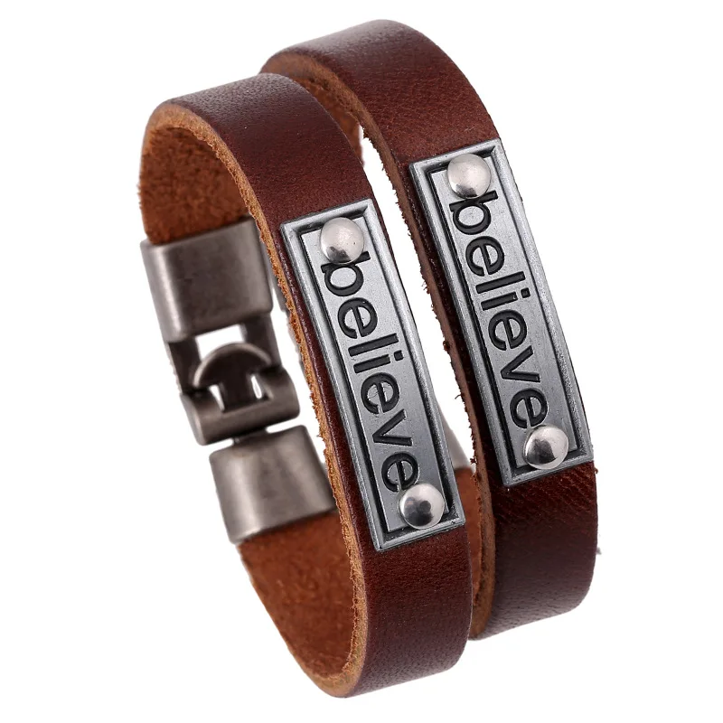 Рельефный браслет для пар с надписью True Leather|bangles for women|couple braceletleather bangle |