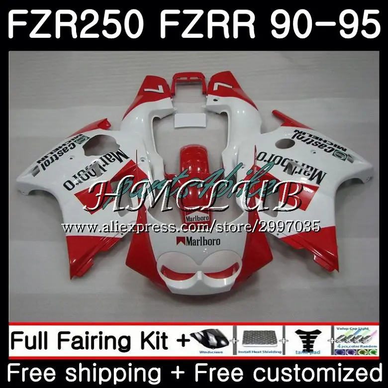 FZR250R для YAMAHA FZR 250 1990 1991 1992 1993 1994 1995 2HC.6 FZRR 250R R FZR250 90 91 92 93 94 95 белые красные