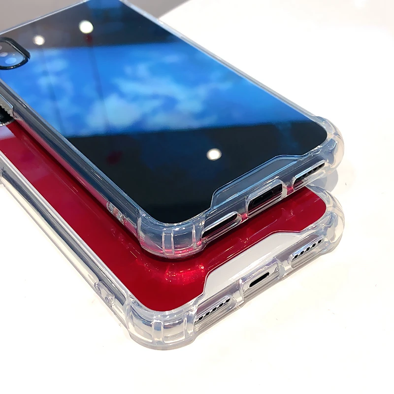 WMZSUCC Мода акриловые зеркало ТПУ воздуха сумка обод телефона чехол для iPhone X 8 7