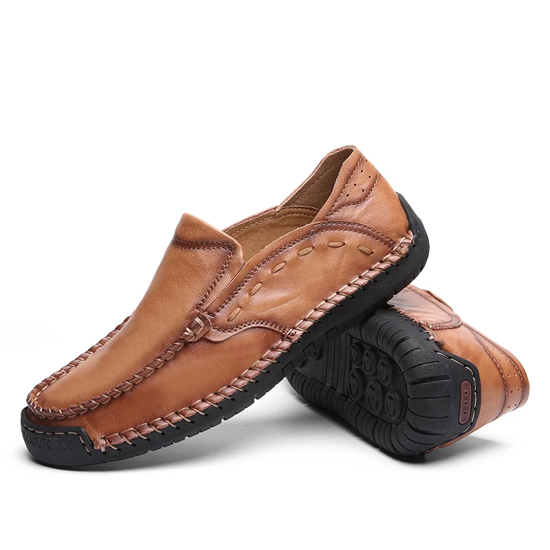ALCUBIEREE Italian Handmade Loafers for Men Summer Breathable Moccasins Men's Slip on Flat Driving Shoes Adult Leather Sneakers | Обувь
