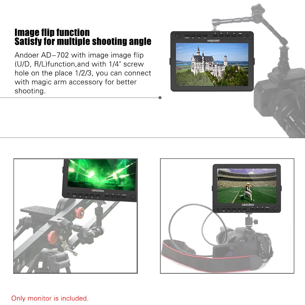 Andoer AD-702 7-дюймовый ультратонкий HD-монитор 1280x800 IPS экран камеры полевой монитор