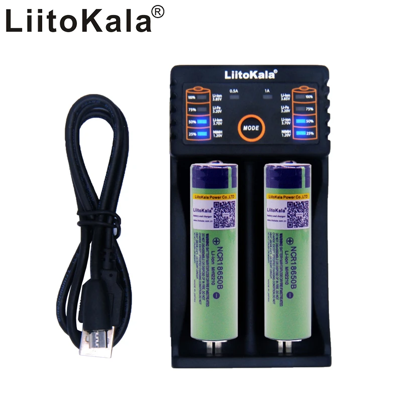 2 шт. литий ионная аккумуляторная батарея Liitokala 3 7 В 3400 мА/ч 18650 li ion (без печатной