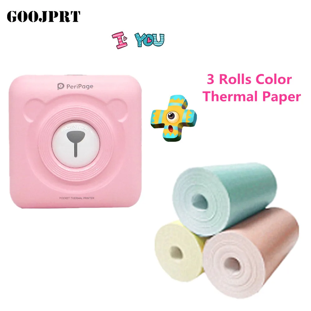 ADD-3 color paper Портативный Bluetooth 4,2 принтер Телефон фото Карманный стикер купюр термальный принтер коннектор мини-usb - Цвет: ADD-3 color paper