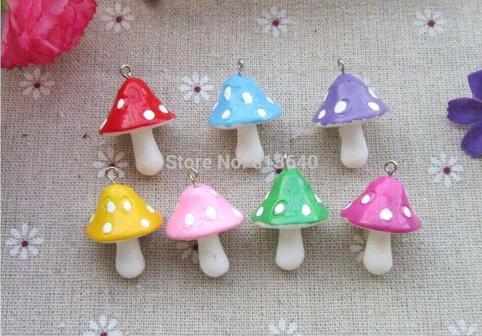 Бесплатная доставка 10 шт смолы трехмерного цвета грибной Кабошон Скрапбукинг