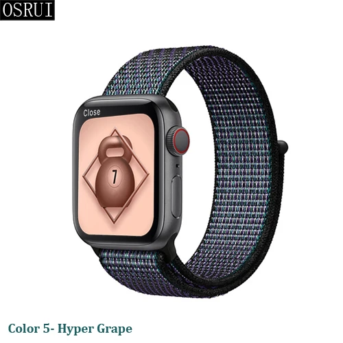 5- Hyper Grape Спортивный ремешок-петля для apple watch 4, 5, 3, 44 мм, 40 мм, correa, 42 мм, 38 мм, iwatch, браслет, дышащий, apple, Аксессуары для часов - Цвет ремешка: 5- Hyper Grape