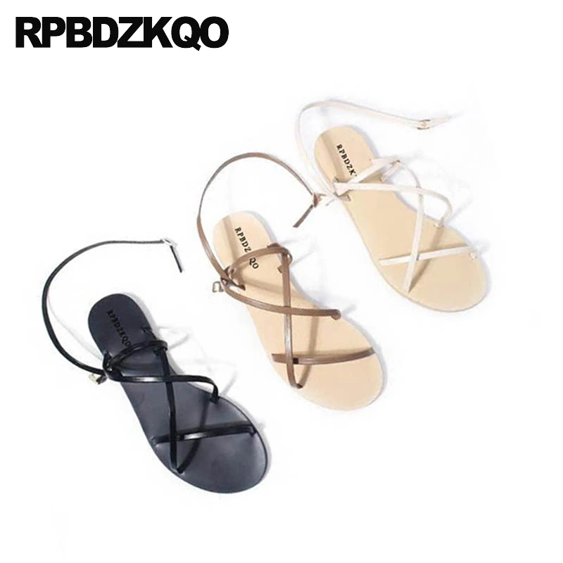 ремешки открытый носок обувь 2018 Римский бежевый черный пляж гладиатор женские