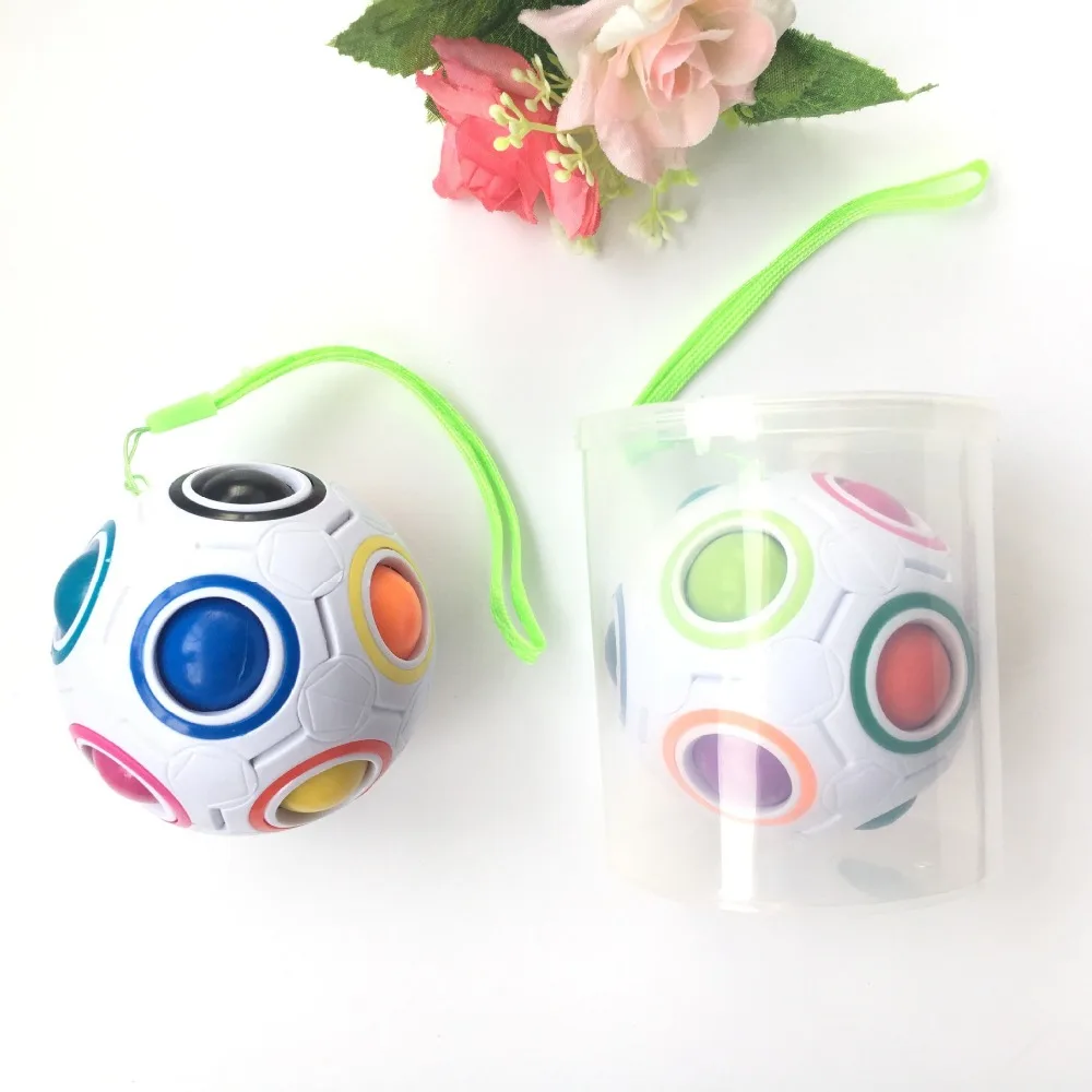 Радуга шарик волшебный кубик с веревкой Для детей Футбол игрушки обучения и