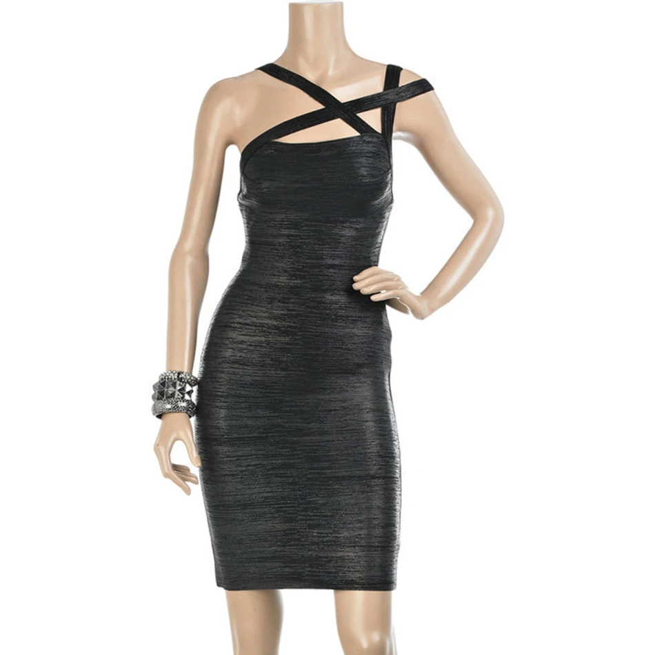 Сексуальное Клубное платье 2019 новое поступление женское Бандажное черная фольга