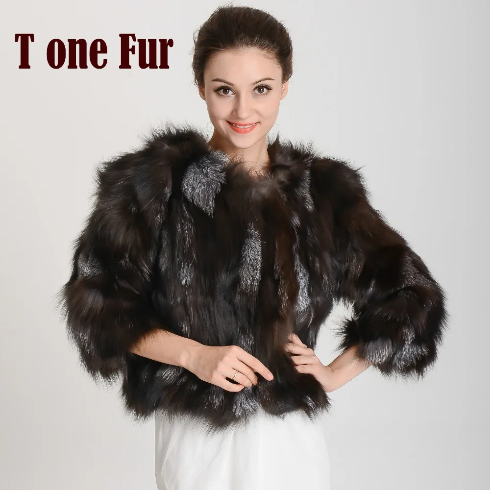 Новое поступление Женское зимнее пальто из натурального Лисьего меха бесплатная
