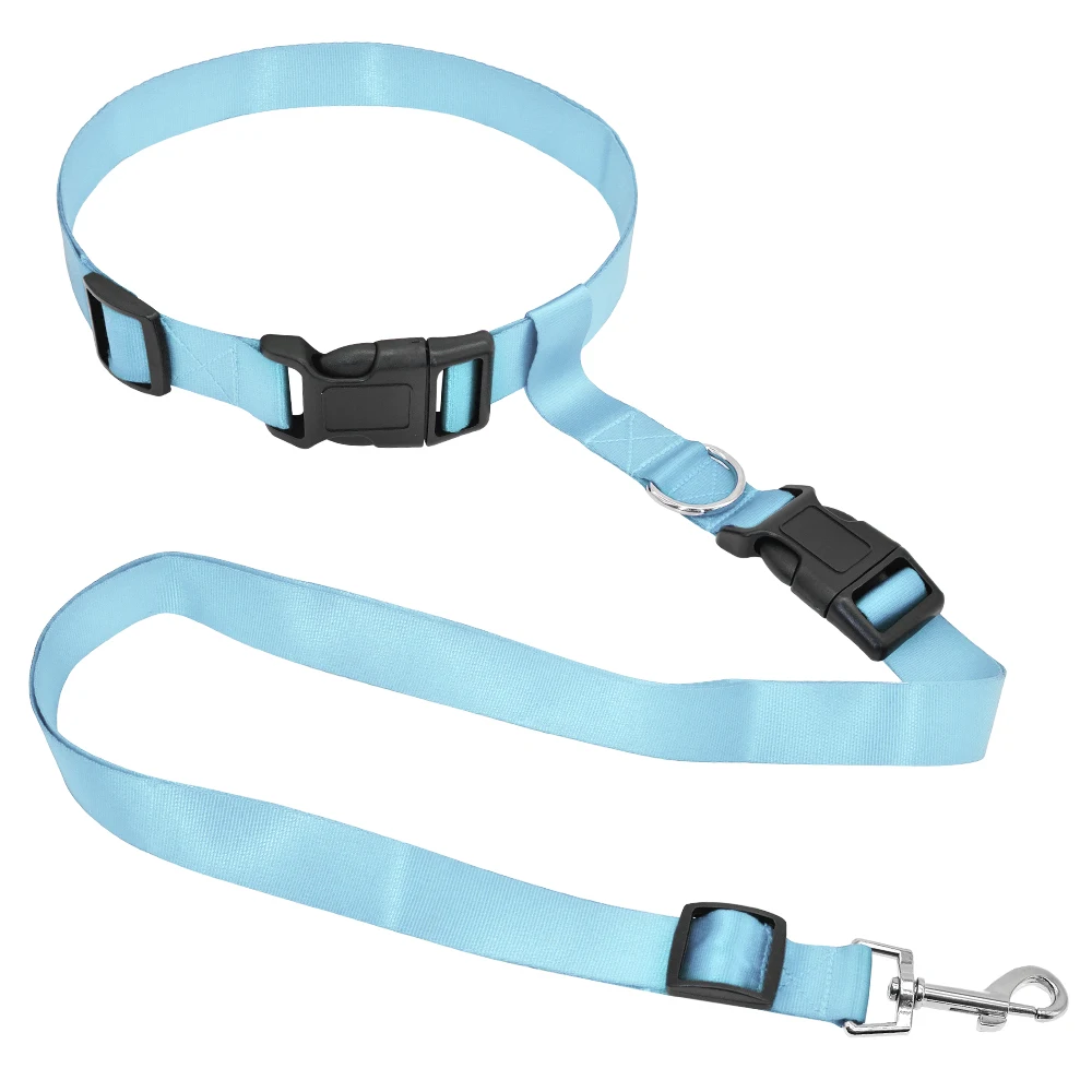 

Hand Free Dog Collar and Leash Set Strong Nylon Small Large Dog Leash Collar Pet leads Running Jogging Hiking Walking 6 Color